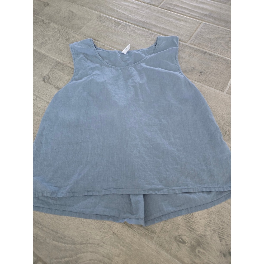RVCA Womens Dusty Blue Cotton Lace Up Back Tank Top M/L